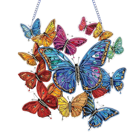 2D Flat DIY Butterfly Diamond Art Pendant Diamond Painting Set Home Wall Decor