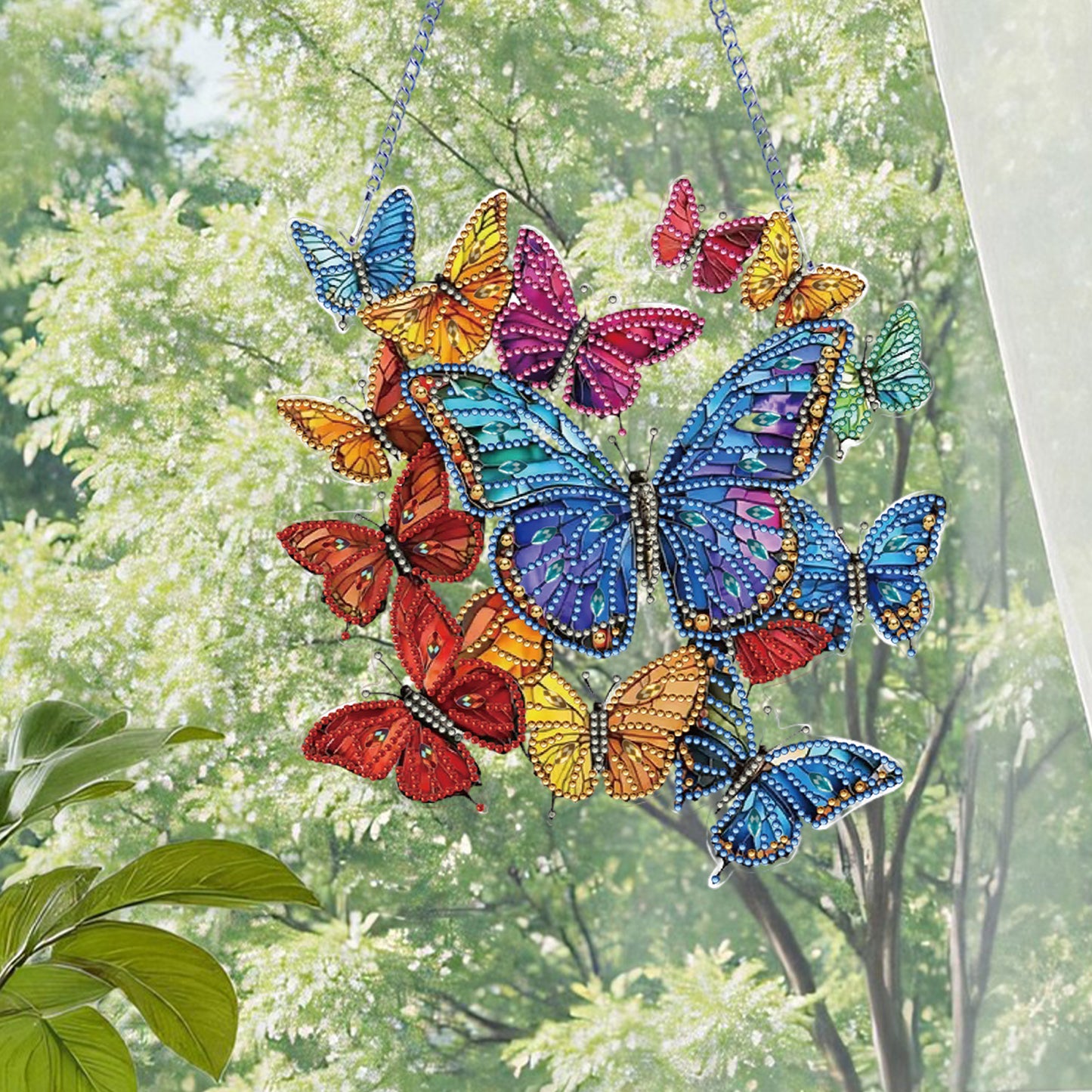 2D Flat DIY Butterfly Diamond Art Pendant Diamond Painting Set Home Wall Decor