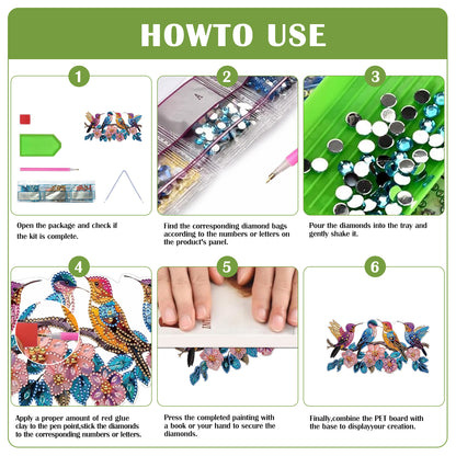 2D Flat DIY Hummingbird Diamond Art Pendant Diamond Painting Set Home Wall Decor