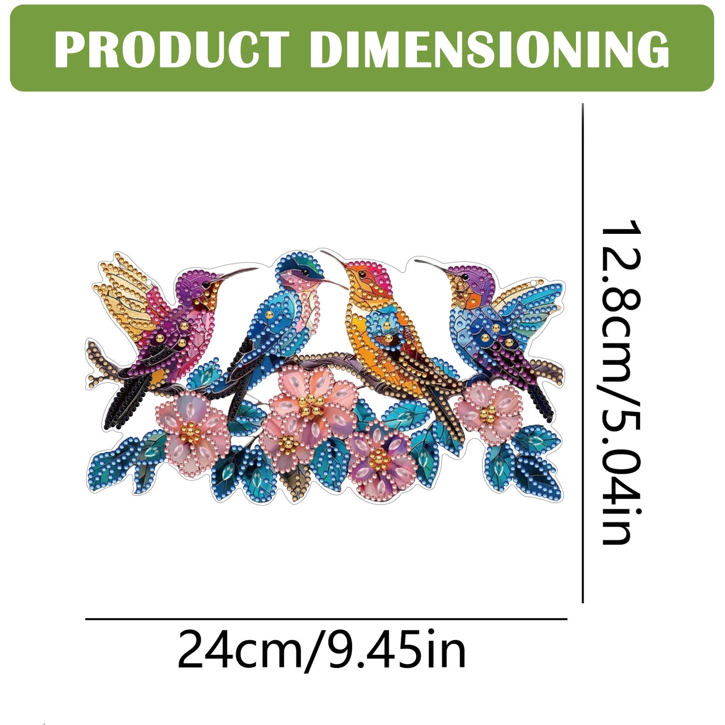 2D Flat DIY Hummingbird Diamond Art Pendant Diamond Painting Set Home Wall Decor