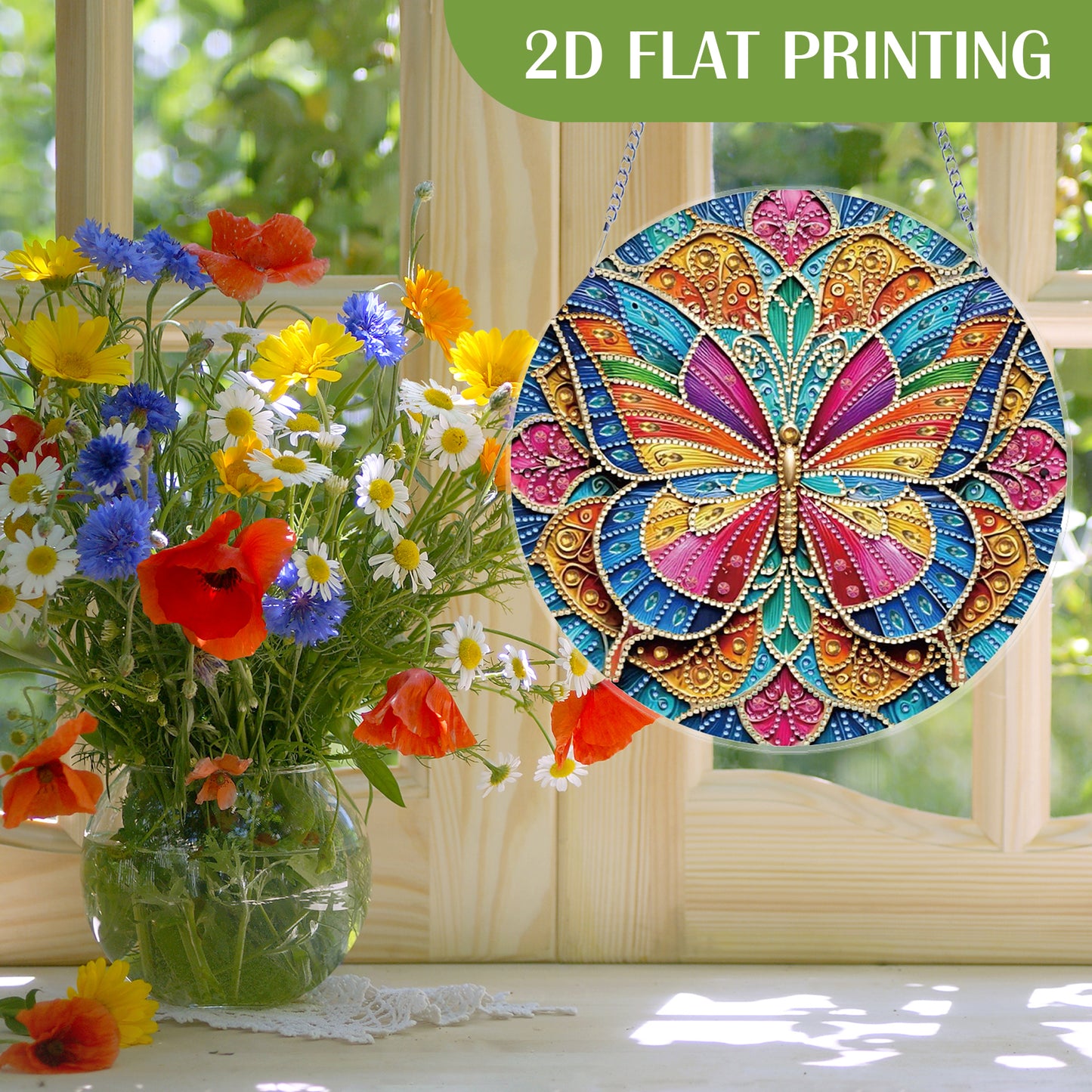 2D Flat DIY Butterfly Diamond Art Pendant Diamond Painting Set Home Wall Decor