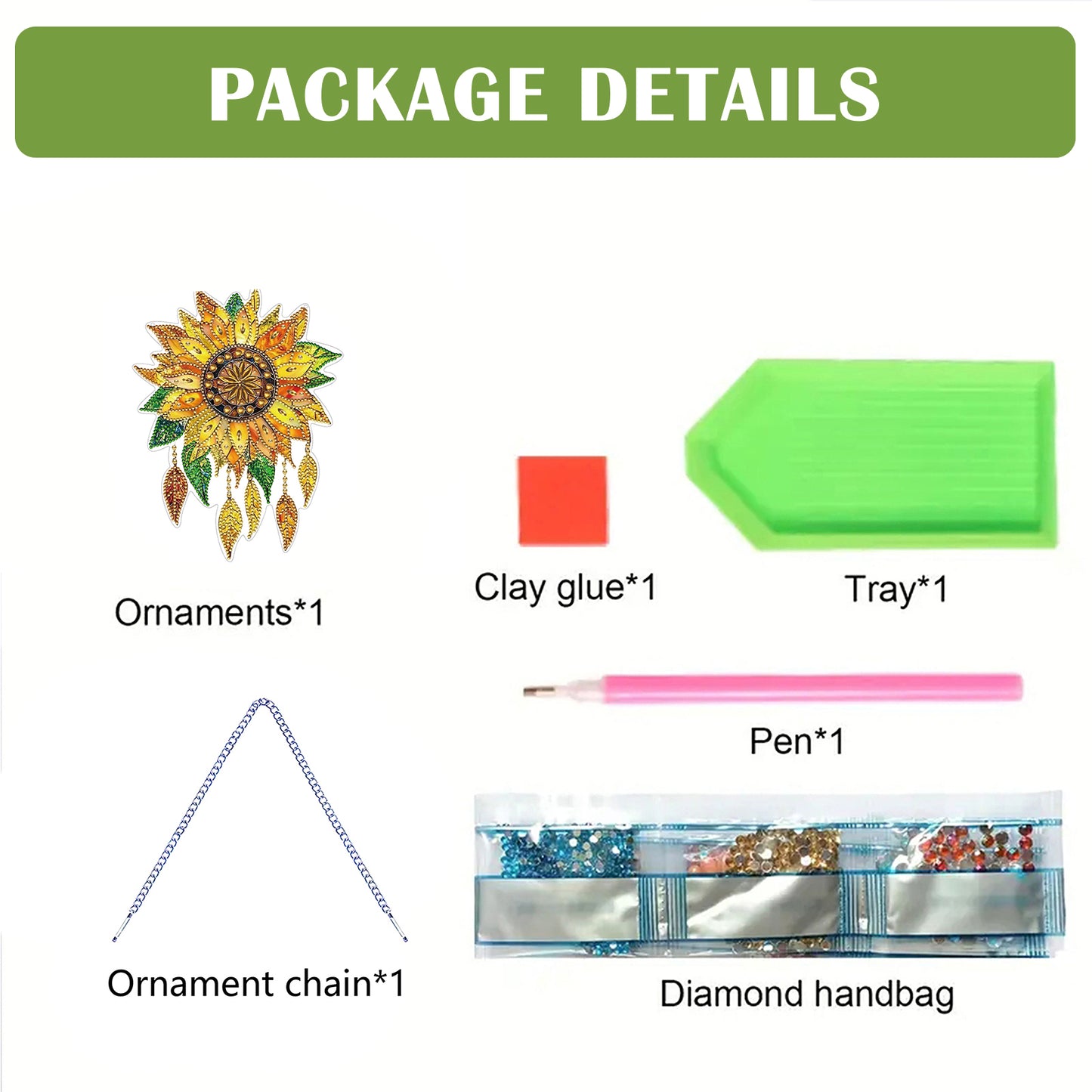 2D Flat DIY Sunflower Diamond Art Pendant Diamond Painting Set Home Wall Decor