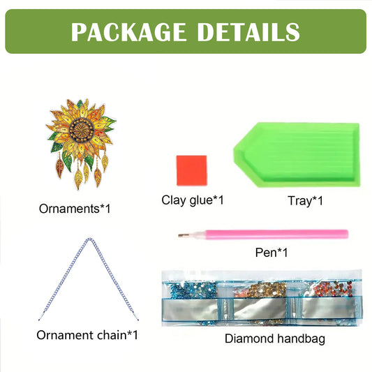 2D Flat DIY Sunflower Diamond Art Pendant Diamond Painting Set Home Wall Decor