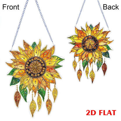 2D Flat DIY Sunflower Diamond Art Pendant Diamond Painting Set Home Wall Decor