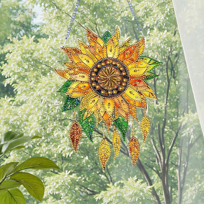 2D Flat DIY Sunflower Diamond Art Pendant Diamond Painting Set Home Wall Decor