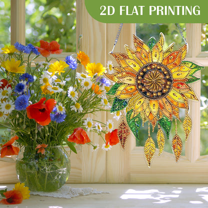2D Flat DIY Sunflower Diamond Art Pendant Diamond Painting Set Home Wall Decor