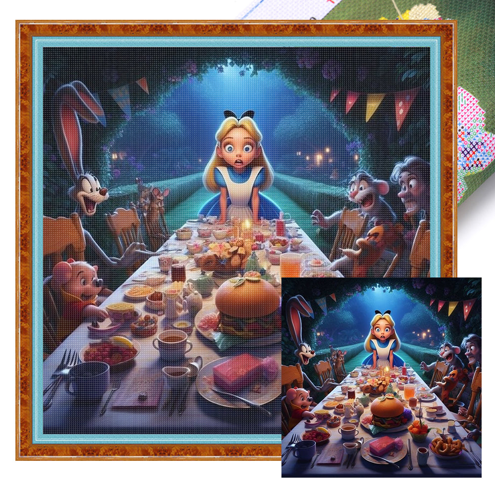 Alice In Wonderland - 14CT Stamped Cross Stitch 50*50CM