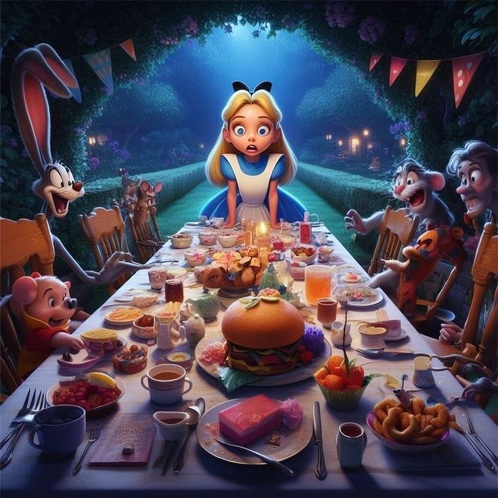 Alice In Wonderland - 14CT Stamped Cross Stitch 50*50CM