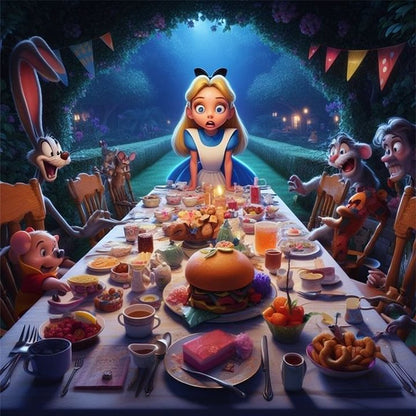 Alice In Wonderland - 14CT Stamped Cross Stitch 50*50CM