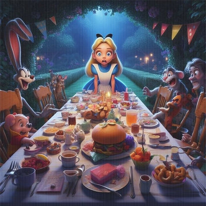 Alice In Wonderland - 14CT Stamped Cross Stitch 50*50CM