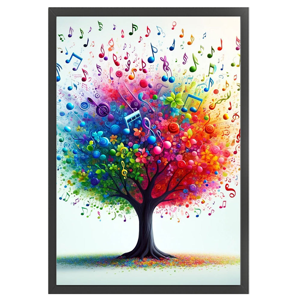 Colorful Musical Note Tree - 11CT Stamped Cross Stitch 40*60CM