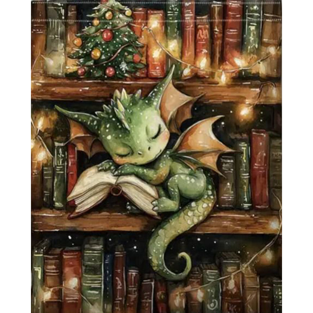 Books And Dragon - 11CT Stamped Cross Stitch 40*50CM