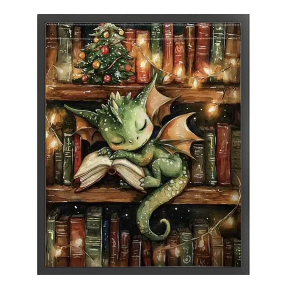 Books And Dragon - 11CT Stamped Cross Stitch 40*50CM