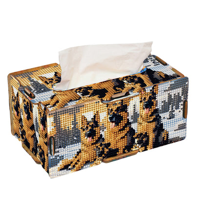 Diamond Painting Tissue Box Kits Decorative Rhinestone Craft Kit (Winter Hound)