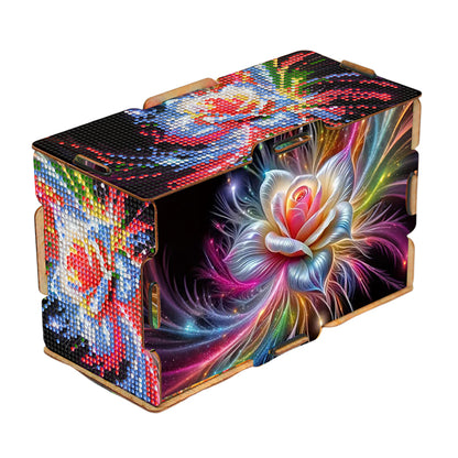 Diamond Painting Tissue Box Kits Rhinestone Craft Kit (Colorful White Rose)