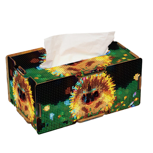 Diamond Painting Tissue Box Kits Rhinestone Craft Kit (Glowing Hedgehog)