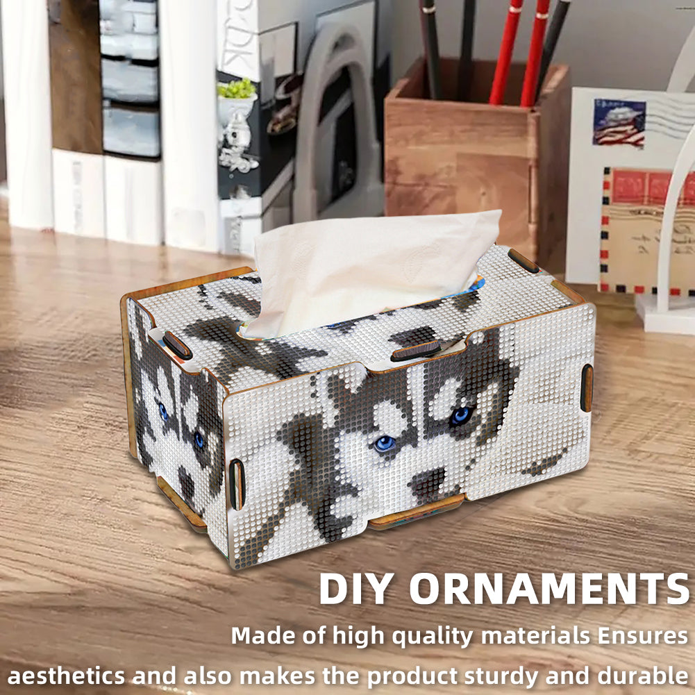 Diamond Painting Tissue Box Kits Decorative Rhinestone Craft Kit (Husky)