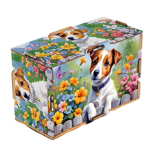 Diamond Painting Tissue Box Kits Decorative Rhinestone Craft Kit (Cute Puppy)
