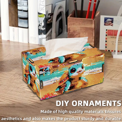 Diamond Painting Tissue Box Kits Decorative Rhinestone Craft Kit (Beach Turtle)