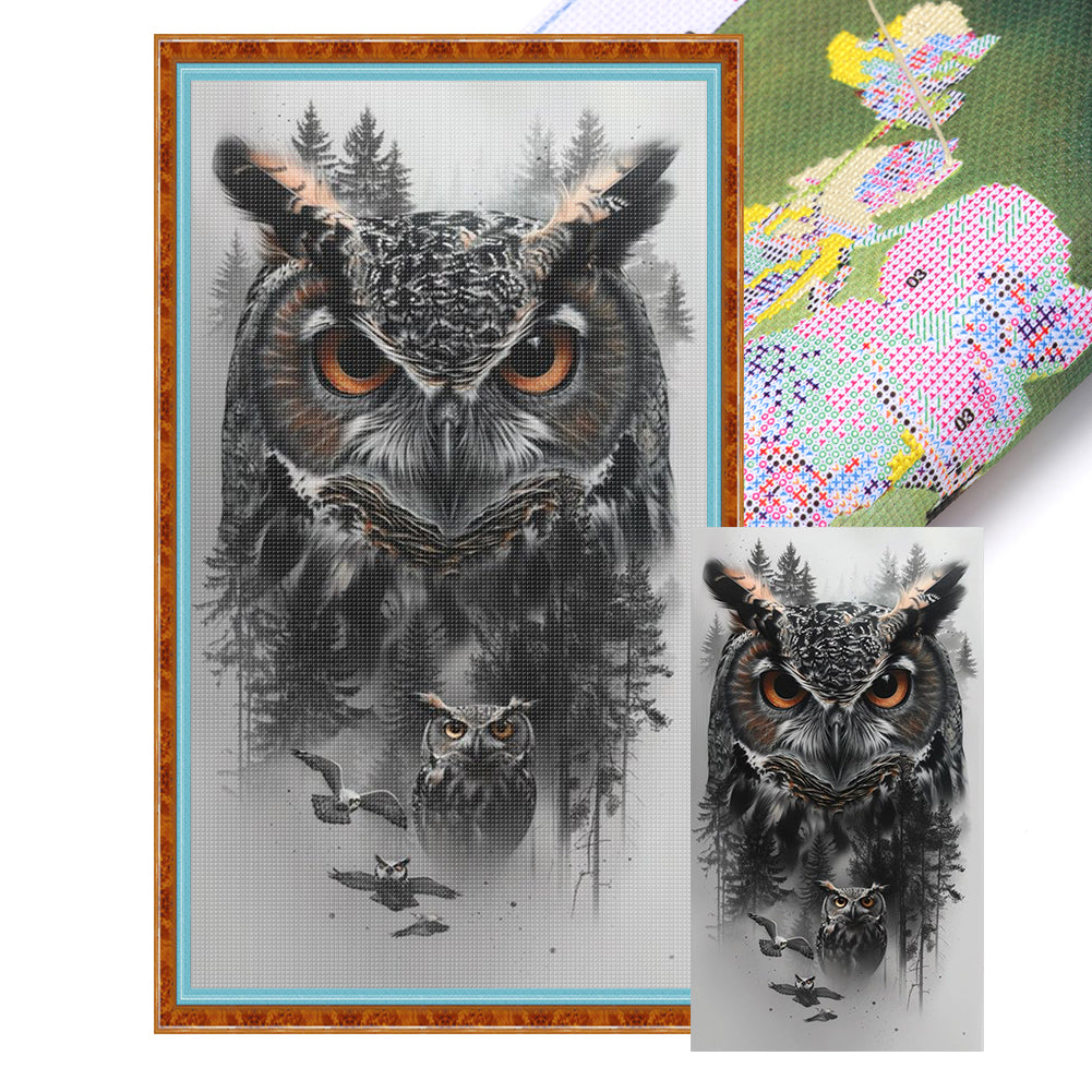 Owl - 11CT Stamped Cross Stitch 40*70CM