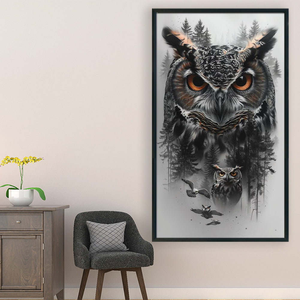 Owl - 11CT Stamped Cross Stitch 40*70CM