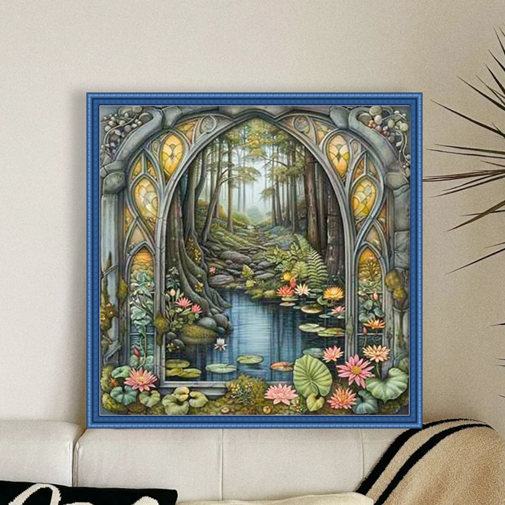 Seasonal Scenery - 14CT Stamped Cross Stitch 50*50CM