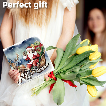 6PCS DIY Diamond Art Greeting Cards Santa Claus Congratulations Cards Gifts