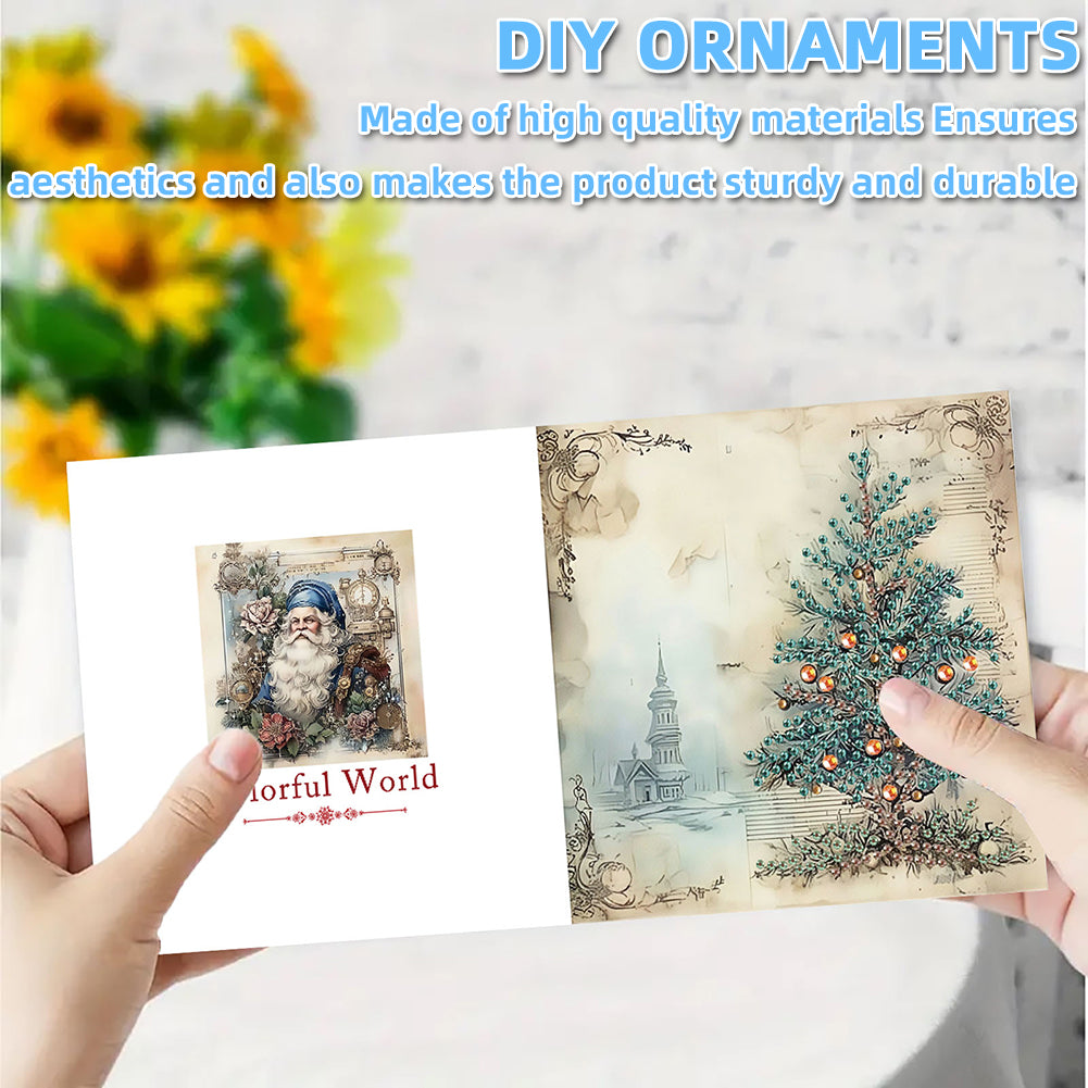 6PCS DIY Diamond Art Greeting Cards Winter Theme Congratulations Cards & Gifts