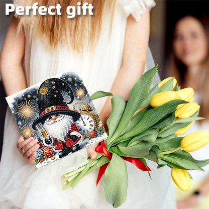 6PCS DIY Diamond Art Greeting Cards New Year Gnome Congratulations Cards & Gifts