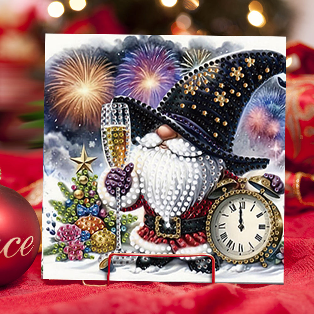 6PCS DIY Diamond Art Greeting Cards New Year Gnome Congratulations Cards & Gifts