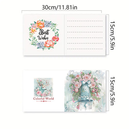 6PCS DIY Diamond Art Greeting Cards Winter Christmas Congratulations Cards Gifts