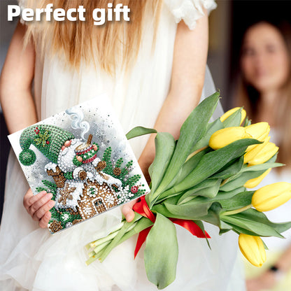 6PCS DIY Diamond Art Greeting Cards Winter Gnome Congratulations Cards & Gifts