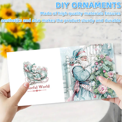 6PCS DIY Diamond Art Greeting Cards Santa Claus Congratulations Cards & Gifts Christmas