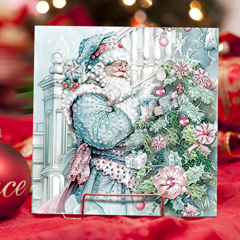 6PCS DIY Diamond Art Greeting Cards Santa Claus Congratulations Cards & Gifts Christmas