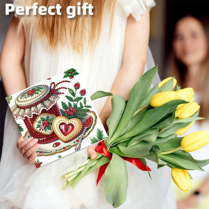 6PCS DIY Diamond Art Greeting Cards Dessert Theme Congratulations Cards & Gifts