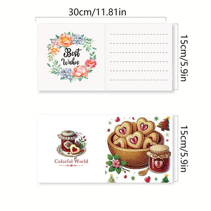 6PCS DIY Diamond Art Greeting Cards Dessert Theme Congratulations Cards & Gifts