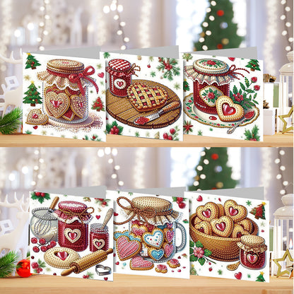 6PCS DIY Diamond Art Greeting Cards Dessert Theme Congratulations Cards & Gifts