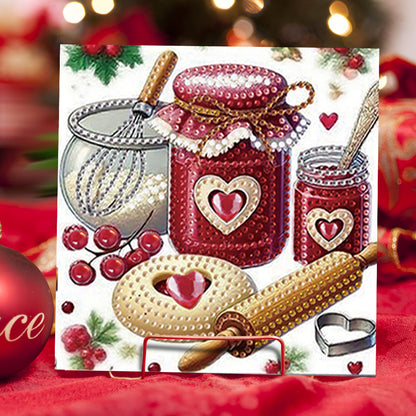 6PCS DIY Diamond Art Greeting Cards Dessert Theme Congratulations Cards & Gifts