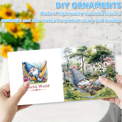 6PCS DIY Diamond Art Greeting Cards Gnome Theme Congratulations Cards & Gifts