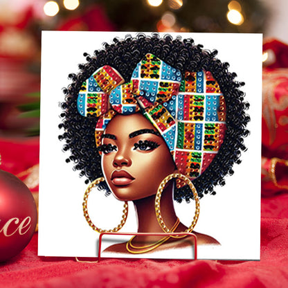 6PCS DIY Diamond Art Greeting Cards Black Girl Congratulations Cards & Gifts