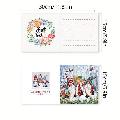 6PCS DIY Diamond Art Greeting Cards Gnome Theme Congratulations Cards & Gifts