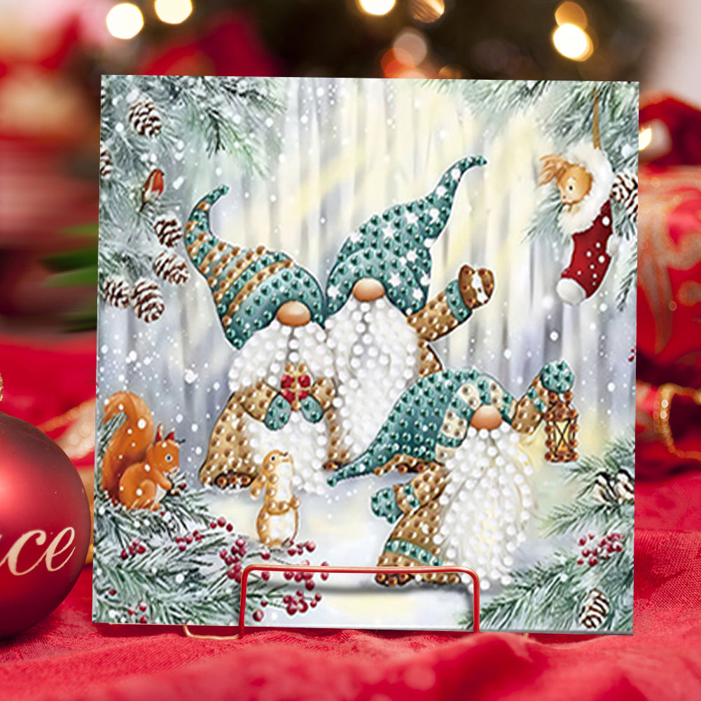 6PCS DIY Diamond Art Greeting Cards Gnome Theme Congratulations Cards & Gifts