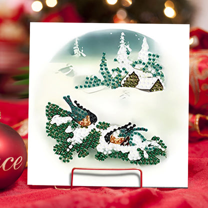 6PCS DIY Diamond Art Greeting Cards Landscape Theme Congratulations Cards Gifts