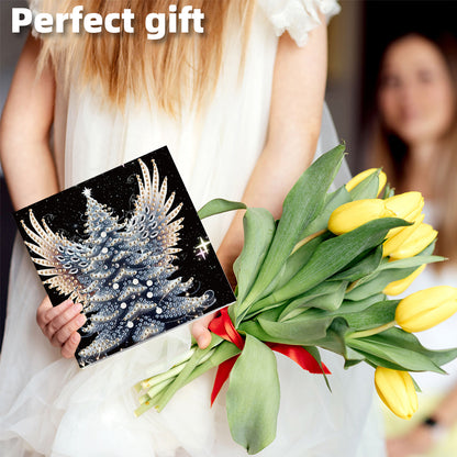 6PCS DIY Diamond Art Greeting Cards Angel Theme Congratulations Cards & Gifts