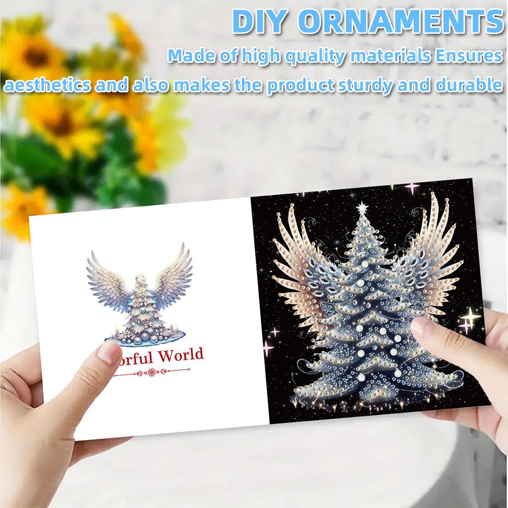 6PCS DIY Diamond Art Greeting Cards Angel Theme Congratulations Cards & Gifts