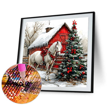 Christmas Horse - Full Round Drill Diamond Painting 30*30CM