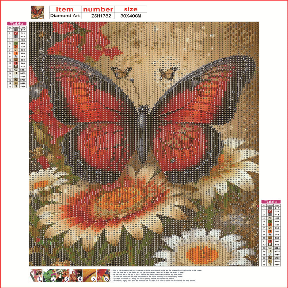 Butterfly Daisy - Full Round Drill Diamond Painting 30*40CM