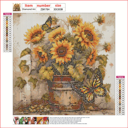 Sunflower Bouquet - Full Round Drill Diamond Painting 30*30CM