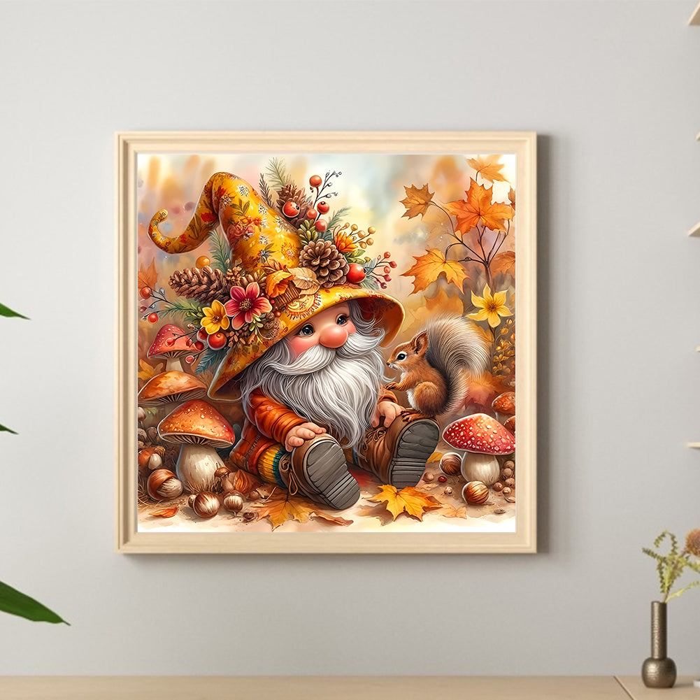 Autumn Gnome - Full Round Drill Diamond Painting 40*40CM