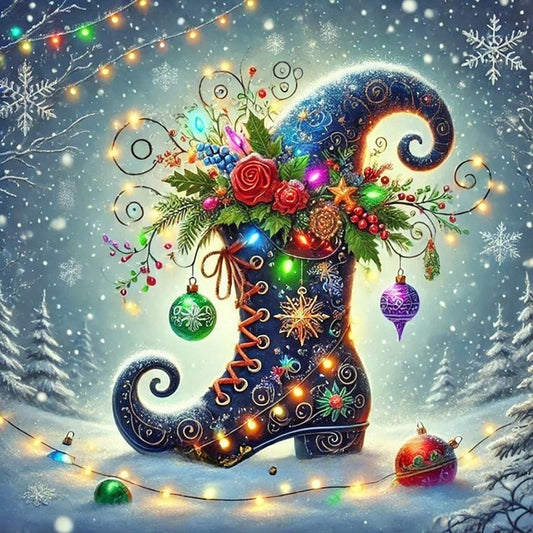 Halloween Christmas Boots - Full Round Drill Diamond Painting 40*40CM